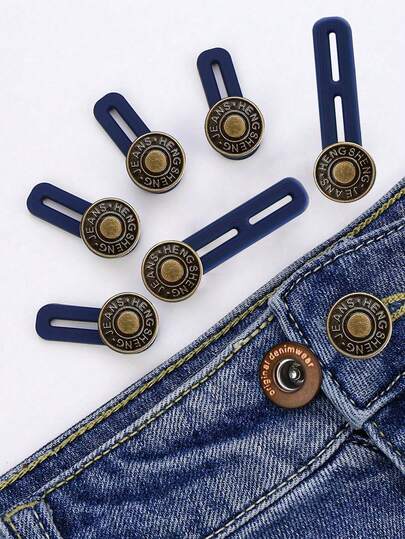 6pcs Pants Waist Extender, Universal Jeans Waist Adjustable Buckle, Waistband Extender Buttons, Pants Waist Stretching Buttons, Easy To Use Without Sewing, Maternity Pants Extender, Available In 1/2/4/6pcs