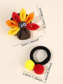 4 件感恩节装饰彩色织物发带、火鸡和发球头带，适合女孩青少年的可爱发饰节日礼物