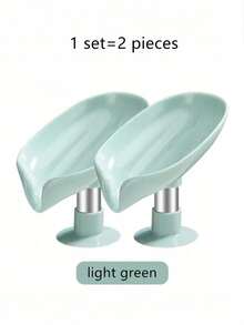 1 件叶形肥皂盒沥水皂架浴室配件吸盘肥皂盒托盘浴室肥皂盒家居浴室装饰秋季装饰返校