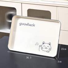 1 Teebrett, rechteckig aus ABS Material, zum Abstellen von Teetassen, Wassergläsern, Tellern, Dim Sum Aufbewahrungsplatten, Serviertabletts, Kaffee- und Brotplatten, Obstmahlzeiten-Tabletts, geeignet für Familien-Restaurants, Schul-Cafés, Bäckereien, Teller