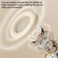 Bluetooth Headphones Over Ear Wireless Headset, UHD Stereo Deep Bass Foldable Headphone For Home Office Cell Phones Call Music Game Earphones, Comfort Adjustable Headband Over-The-Ear Wireless Earphones - 黑色 - 查看 6