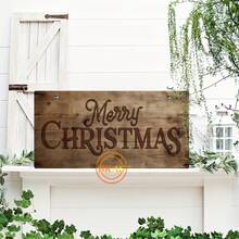 1pc, Vintage Farmhouse Christmas Welcome Sign - Rustic Wooden Hanging Decor With Santa Claus, "Merry Christmas" Text, Perfect For Entryway & Living Room Holiday Decoration, Holiday Door Decor | Vintage Christmas Sign | Carved Look, Christmas Decorations, Christmas Decor, 30*15cm(12*6inch) Christmas Decorations Home Christmas Gifts Christmas Decor