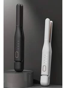 Cordless Mini Hair Iron 2-Way Straight & Curl 13mm Plate Negative Ion 4-Level Temperature Adjustment Lightweight Portable With Storage Pouch Unisex For Bangs And Travel - White - View 11