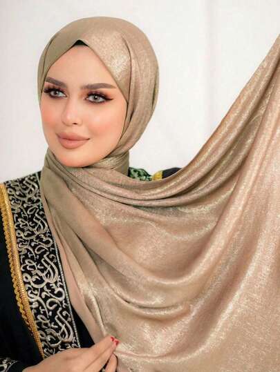 1pc Women's Crinkled Chiffon Muslim Hijab Scarf