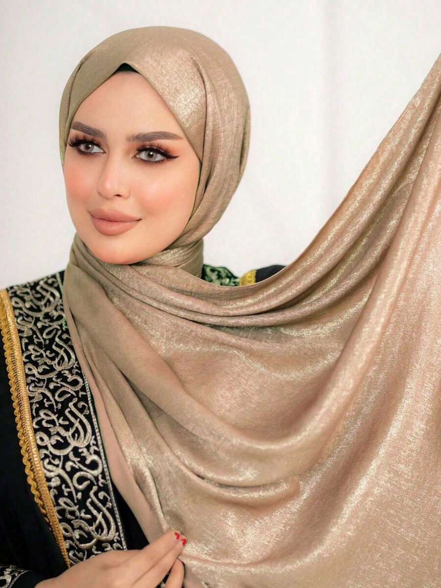 1pc Phụ kiện Abaya cho nữ Khăn choàng Hijab bằng vải nhung satin Phụ kiện Abaya mềm Quần áo che mặt - Nhiều màu - Xem 1
