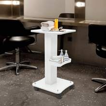 Aesthetician Trolley Cart With Wheels, Aluminum Salon Spa Beauty Machine Trolley Stand, Load 135lbs, 3 Tier Beautician Rolling Cart Aesthetician Machine Mobile Handcart For Beauty Instrument Storage - White - View 10