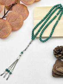 1pc 99 Beads 6mm Black Agate Muslim Prayer Beads - Black - View 9