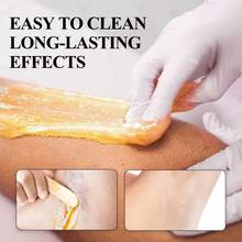 Sugar Wax Hair Removal Set (Five Hair Removal Papers + Three Sticks), No Required, Gentle And Painless Hair Removal, Suitable For All Body, Containing Honey, Maltose, Mild Formula, Alcohol-Free, Non-Irritating To The Light Beige