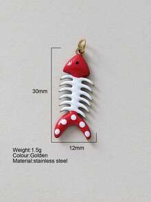 1 pieza Accesorio decorativo con forma de pez de acero inoxidable lindo, colgante DIY, para uso diario