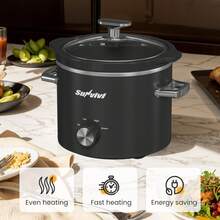 2 Quart Slow Cooker, Small Slow Cooker With Removable Ceramic Pot, Slow Cooker Food Warmer With 3 Heating Settings & Dishwasher  Glass Lid - View 3