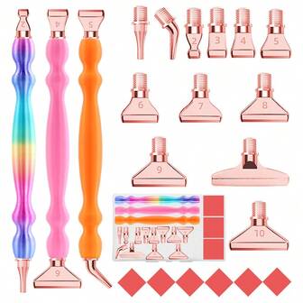5D Colorful Diamond Painting Pen Set With Screw Thread Metal Tips, Nail Art & Cross Stitch Decorations Diamond Painting Kits For DIY Diamond Art