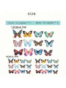 36片/盒 水彩蝴蝶装饰 3D逼真蝴蝶墙贴 适用于春季、复活节、家庭聚会、婚礼、派对、生日、毕业典礼、房间装饰、家居装饰、浴室装饰、卧室装饰、客厅装饰、房屋装饰、客厅墙纸贴纸、个性化贴纸、圣诞装饰、圣诞礼物、圣诞装饰 - 彩色 - 查看 7