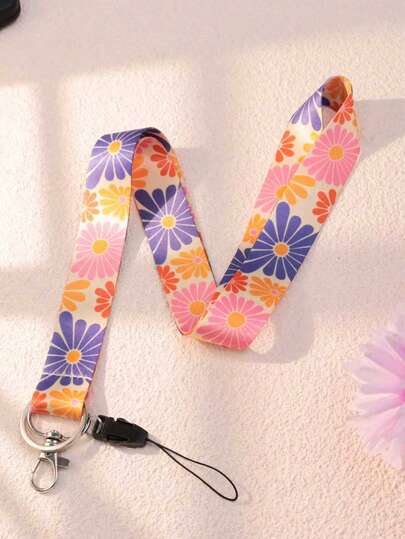 可爱的雏菊图案挂绳，搭配柔软的布质挂带，适合挂手机/身份证/钥匙，时尚百搭，是日常使用和旅行的理想之选，也是送给老师、妻子、女友和闺蜜的绝佳圣诞礼物，还可以用作包包挂饰、汽车饰品或伴娘礼物。
