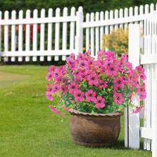 1/3/8/80 Mazzi di Fiori Artificiali per Esterni/Interni, Giardini, Verande, Fioriere per Davanzali, Casa, Matrimoni, Stile Fattoria, Piante di Fiori Finti, Fiori Artificiali da Esterno, Durevoli e Non Sbiadenti, Fiori di Plastica Finti, Piante Finte, per Decorazione, Vasi Appesi, Decorazione Floreale per Casa e Cucina, Decorazione per il Ringraziamento, Ognissanti, Autunno - Fucsia - Visualizzare 4