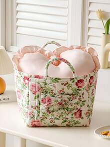 1 Stück Ditsy Blumen Baby Windel Aufbewahrungskorb, tragbar & faltbar, ideal zum Aufbewahren von Windeln, Spielsachen & Zubehör, unverzichtbar für Babys Reisen