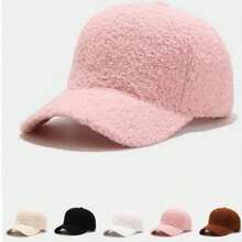 1 Stück lässige, modische Faux-Sherpa Baseballkappe - geeignet für Outdoor-Aktivitäten wie Baseball, Badminton, Tennis