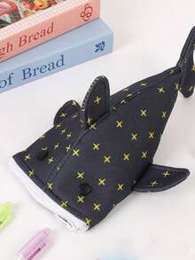 1个鲨鱼造型铅笔盒，大容量，可作零钱包，拉链设计，可装铅笔、马克笔、荧光笔等，可爱动物文具，办公用品，送给女性的礼物，返校季好物 - 彩色 - 查看 7