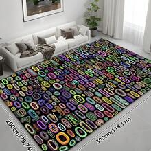 1pc Luxurious Patterned Plush Soft Creative Area Rug, Fashionable Carpet Suitable For Indoor/Outdoor, Machine Washable, Home Decor - Multicolor - View 14