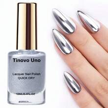 Tinovo Uno Mirror Effect Metal Nail Polish Electroplated Silver, No Baking Natural Quick-Drying Formula, Chrome Bright Finish, Nail Salon Effect, Long-Lasting And Convenient - Nhiều màu - Xem 16