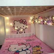 SANRIO 1 件 Hello Kitty 挂毯 卡哇伊壁挂挂毯 卡通可爱粉色房间装饰家居饰品生日圣诞礼物 - 彩色 - 查看 3