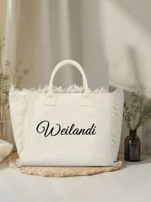 Geantă de umăr personalizată, cu capacitate mare, o geantă de mână pliabilă și casual pentru femei, perfectă pentru plajă, picnic, vacanță și multe altele. Potrivită pentru adolescente, femei și studente, este ideală pentru școală, serviciu, facultate, activități în aer liber, cumpărături, călătorii și ieșiri de zi cu zi.