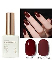 1pc Red Ice-Through Gel Nail Polish 15ML Soak Off Glitter Gel Polish For All Seasons - Home Salon Nail Art DIY - 紅色 - 查看 6