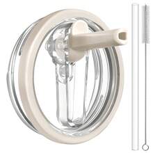 1/2PCS 盖子与 杯配件兼容 40 盎司玻璃杯翻盖吸管盖替换件适用于，防漏盖替换件防溢可重复使用玻璃杯盖与 40 盎司杯配件兼容 - 彩色 - 查看 13