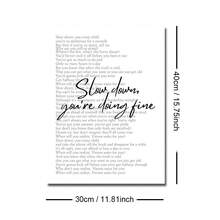1 件无框“放慢脚步，你做得很好”维也纳歌词海报音乐墙艺术帆布印刷简约印刷引言励志时尚画作适用于宿舍、客厅、卧室、现代家居装饰 - 彩色 - 查看 9