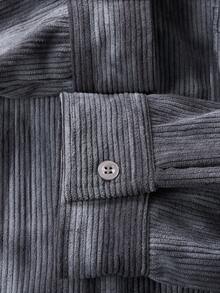 Camicia a maniche lunghe con costine alla moda da uomo, giacca casual sofisticata per primavera e autunno