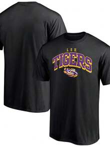 Tigers Line Corps T-Shirt - Black220G Classic Pure Cotton T-Shirt - The Perfect Combination Of Casual And Sporty Black Top For Both Men And Women, Suitable For Daily Wear And Gym, Is A Warm Gift For Husband And Wife - 黑2 - 查看 1