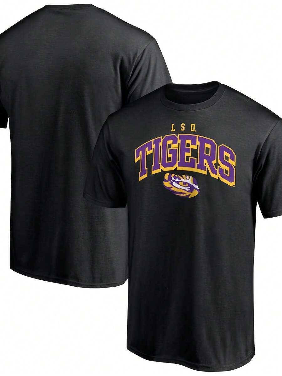 Tigers Line Corps T-Shirt - Black220G Classic Pure Cotton T-Shirt - The Perfect Combination Of Casual And Sporty Black Top For Both Men And Women, Suitable For Daily Wear And Gym, Is A Warm Gift For Husband And Wife - 黑2 - 查看 1