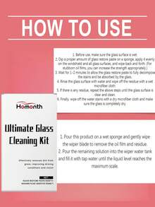 Homonth 1套/汽车窗膜粘贴剂100g*1+汽车窗膜清洁剂150ml*1挡风玻璃油膜清洁套装，汽车玻璃防雾防水防尘涂层，有效去除污垢，改善驾驶条件和能见度 - 彩色 - 查看 3