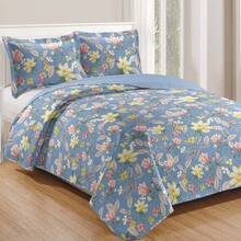 3-Piece Printed Double-Sided Bedspread Kit - Print 11 - View 1
