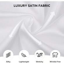 Mens Silk Satin Dress Shirts Shiny Long Sleeve Button Down Shirt Party Prom Wedding Shirthalloween - trắng - Xem 2
