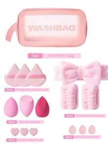 45 piezas Juego de brochas de maquillaje, Juego de herramientas de maquillaje: Incluye 20 brochas de maquillaje - brocha de base, brocha de polvos, brocha de cejas, brocha de colorete, brocha de iluminador, brocha de sombra de ojos, brocha de pestañas, brocha de delineador, brocha de contorno, brocha de detalle, brocha de sombra de nariz, brocha facial + 1 bolsa de maquillaje + 3 esponjas de maquillaje + 5 borlas de polvos + 10 borlas de polvos para la punta de los dedos + 3 mini esponjas de maquillaje + 1 bandeja para limpiar brochas, Adecuado para todo tipo de pieles, Juego de maquillaje esencial para viajes