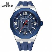 Relógio de Pulso Masculino Moda NAVIFORCE, Marca de Luxo Top de Linha, Impermeável, Original, Calendário, Pulseira de Silicone, Esporte, Militar, Quartzo, Presente Masculino 8079