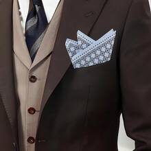 1 件新款设计欧美风格时尚涤纶腰果花印花 30 厘米 X 30 厘米男士口袋巾、手帕，适合宴会、生日、婚礼、派对穿着