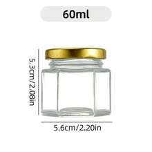 1.5 Oz Hexagon Honey Pot Mini Glass Jars - 20/24/25/30/40/48/50/60 Pcs Honey Jars With Wooden Dipper, Gold Lid, Bee Charm, Burlap - Perfect For Wedding Favors, Party Gifts, Baby Shower