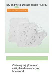 A One-Time Pack Of 50 Pieces, A Lazy Cleaning Tool, No Need To Worry About Tedious Household Chores. Fish Scale Cloth Gloves Relieve A Thousand Worries. Kitchen Oil Stains And Desktop Dust Can Be Easily Cleaned With Just One Touch, Making It A Must-Have For Lazy People To Enjoy Cleaning Without Dirtying Their Hands, Home Cleaning, Kitchen Cleaning, Party Cleaning, Christmas And New Year Cleaning Supplies - Multicolor - View 7