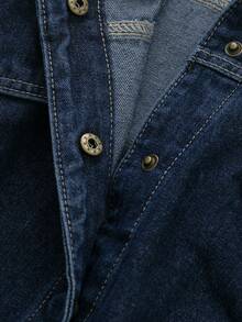 Jachetă denim lejeră vintage pentru femei, casual, cu mânecă lungă, de toamnă