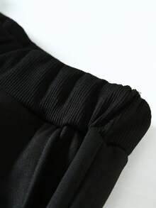 (2PC)VTUTOK  Men's Printed Round Neck Sweatshirt Long Pants Set, Street Style Long Sleeved Sweatshirt Top+Drawstring Waist Cinching Sports Pants Casual Set, Autumn Set,HEORTLESS