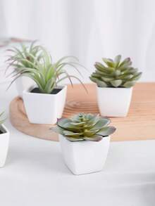 1 Stück/6 Stücke Simulierte kleine Sukkulenten Topfpflanzen, geeignet für die Dekoration in Wohnzimmern, Badezimmern, Büros, zu Thanksgiving, Erntedankfest, Weihnachten sowie auf Partytischen in Gärten und Versammlungen.