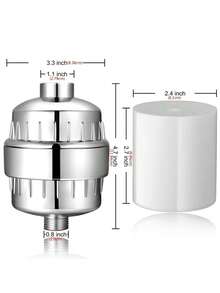 1pc Wall-Mounted Shower Head Filter, 30-Level ABS Plastic Shower Purifier, Chrome Surface, Plastic Material, High-Efficiency Output, Suitable For All Shower Heads, Removes Chlorine And Heavy Metals, Enriched With Vitamins C And E, Improves Skin Care And Hair Protection, Minimalist Round Design, Ideal For Home And Hotel Bathrooms, Upgrade Your Bathroom, Perfect Gift For Halloween And Christmas