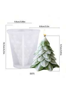 Christmas Tree Series Cedar Silicone Candle Mold DIY Christmas Holiday Fragrance Plaster Mold Decor - White - View 3