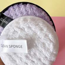 菠萝纹理懒散可重复使用卸妆粉扑，圆形双面清洁湿粉扑，卸妆棉 - 隨機混色 - 查看 9