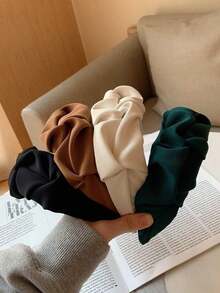 4条/1条装高级褶皱发箍，简约设计，优雅秋冬配饰，百搭日常佩戴、妆容和服装搭配，发箍，发圈，头饰，美妆家居发饰 - 彩色 - 查看 7