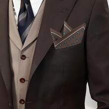 1 件新款设计欧美风格时尚涤纶腰果花印花 30 厘米 X 30 厘米男士口袋巾、手帕，适合宴会、生日、婚礼、派对穿着