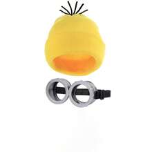 3-Piece Halloween Adult Costume Accessories Set, Includes Goggles, Yellow Knit Hat And Gloves, Unisex, Suitable For Cosplay Party - Multicolor - View 2