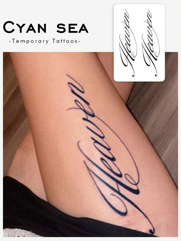 1 Pack Herbal Temporary Tattoo Stickers, Lasting 7-14 Days. Washable, Waterproof, Sweatproof, Non-Reflective. Stylish European & American Sexy English Temporary Tattoo Stickers. Suitable For Daily Use.