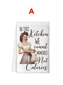 1/6 piezas Paños de cocina divertidos de 40x60cm con frases hilarantes - Paños de té absorbentes de poliéster, diseño de dibujos animados retro, lavables a máquina - Regalos de inauguración de la casa para mujeres, anfitrionas, mamá